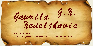 Gavrila Nedeljković vizit kartica